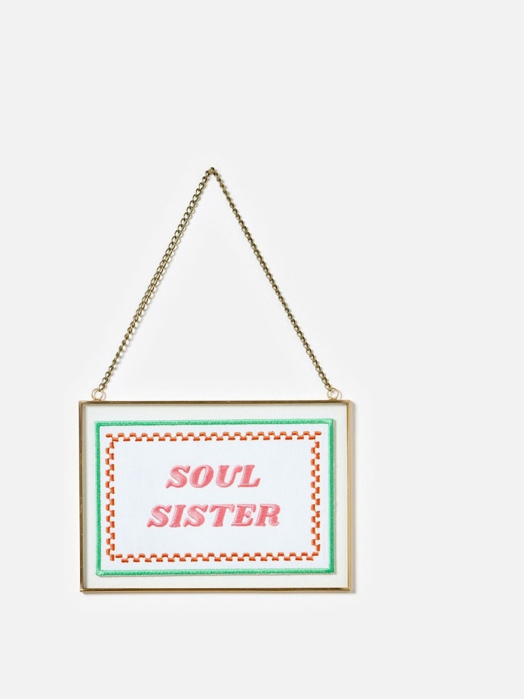 Oliver Bonas Gold Soul Sister Hanging Glass Wall Art - Image 2 of 5