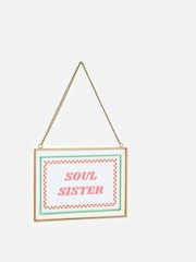 Oliver Bonas Gold Soul Sister Hanging Glass Wall Art - Image 3 of 5