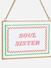 Oliver Bonas Gold Soul Sister Hanging Glass Wall Art - Image 4 of 5