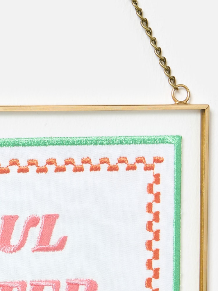 Oliver Bonas Gold Soul Sister Hanging Glass Wall Art - Image 5 of 5