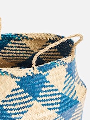 Oliver Bonas Blue Seagrass Dogtooth Storage Basket - Image 4 of 5