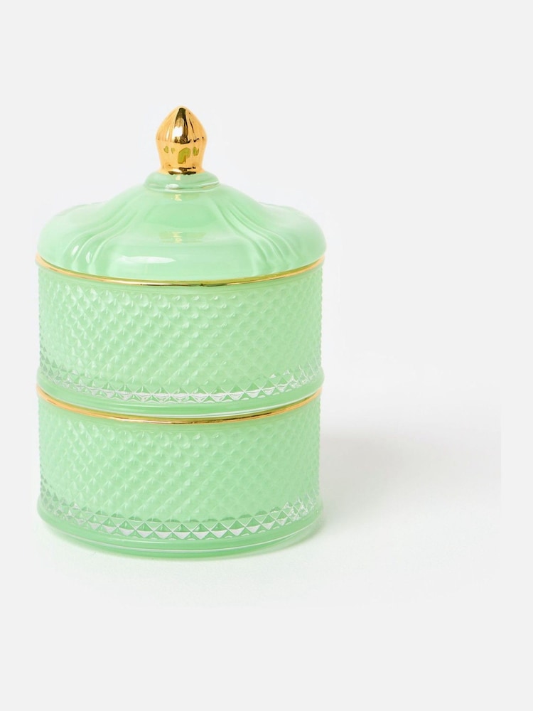 Oliver Bonas Mint Green Ola & Gold Stacking Storage Pot - Image 1 of 6