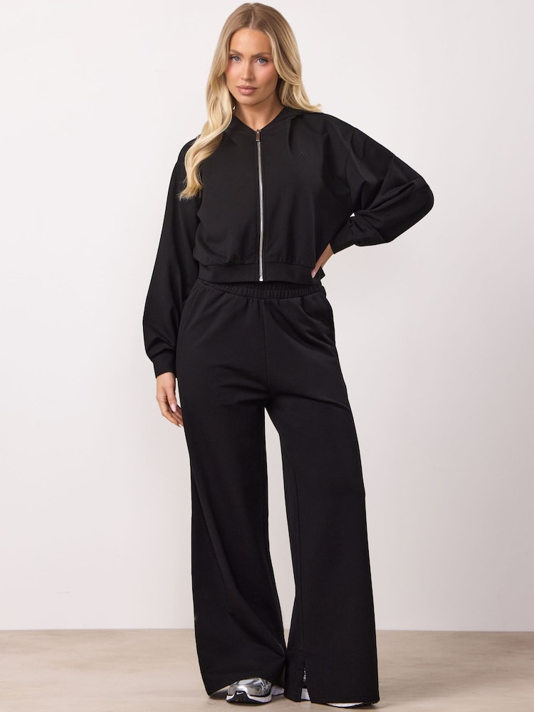 Gym King Black Victory Loopback Full Zip Crop Hoodie - Image 1 of 4