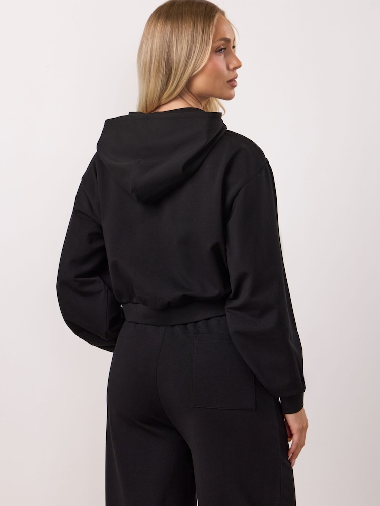 Gym King Black Victory Loopback Full Zip Crop Hoodie - Image 2 of 4