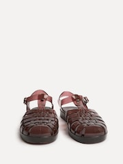 Linzi Brown Wave Jelly Fisherman Flat Sandals - Image 3 of 5