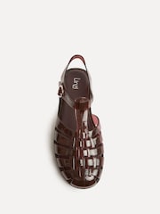 Linzi Brown Wave Jelly Fisherman Flat Sandals - Image 4 of 5