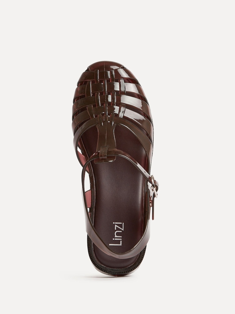 Linzi Brown Wave Jelly Fisherman Flat Sandals - Image 5 of 5
