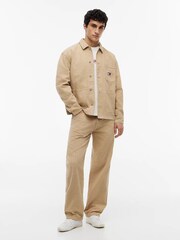 Tommy Jeans Gold Oversized Fit Textured Canvas Overshirt - Image 3 of 5