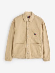 Tommy Jeans Gold Oversized Fit Textured Canvas Overshirt - Image 5 of 5