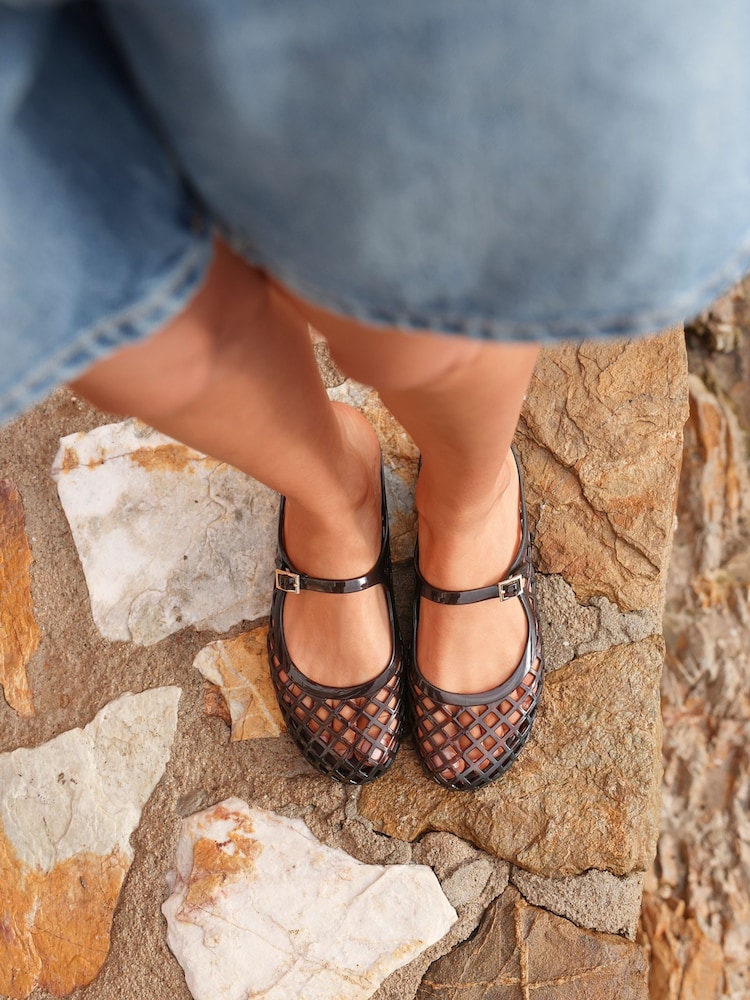 Linzi Brown Mirage Jelly Slip On Sandals - Image 1 of 6 Linzi Brown Mirage Jelly Slip On Sandals - Image 1 of 6