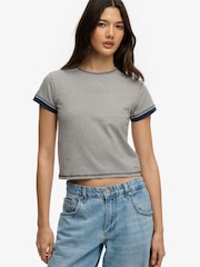 Superdry Grey Athletic Essentials Layered Top - Image 1 of 5