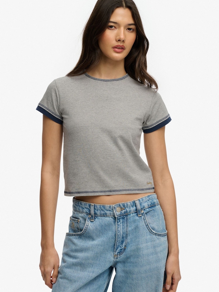 Superdry Grey Athletic Essentials Layered Top - Image 1 of 5