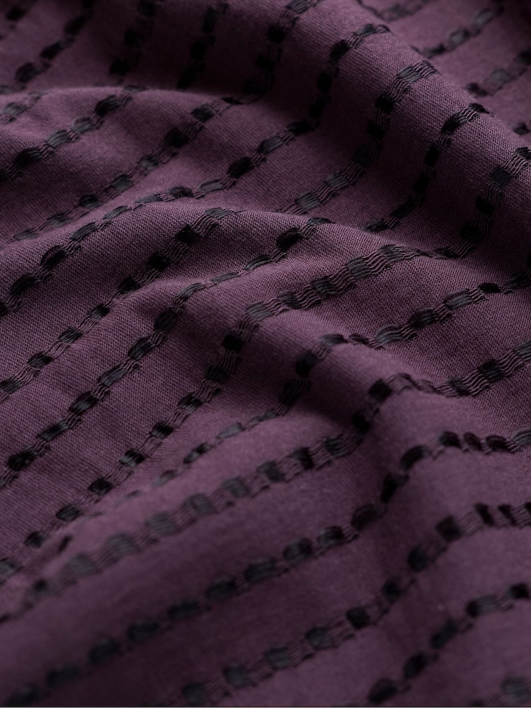 FatFace Gabby Dark Purple Gathered Shoulder Detail Top - Image 7 of 7