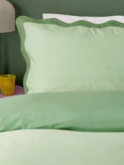 Furn Green Wiggle Scallop Duvet Cover Set - Image 2 of 3