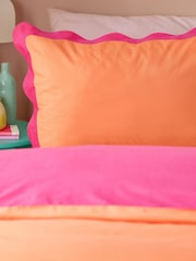 Furn Coral Pink Wiggle Scallop Duvet Cover Set - Image 2 of 3