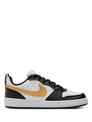 Nike Black/White Gold Youth Court Borough Low Recraft Trainers - Image 1 of 7
