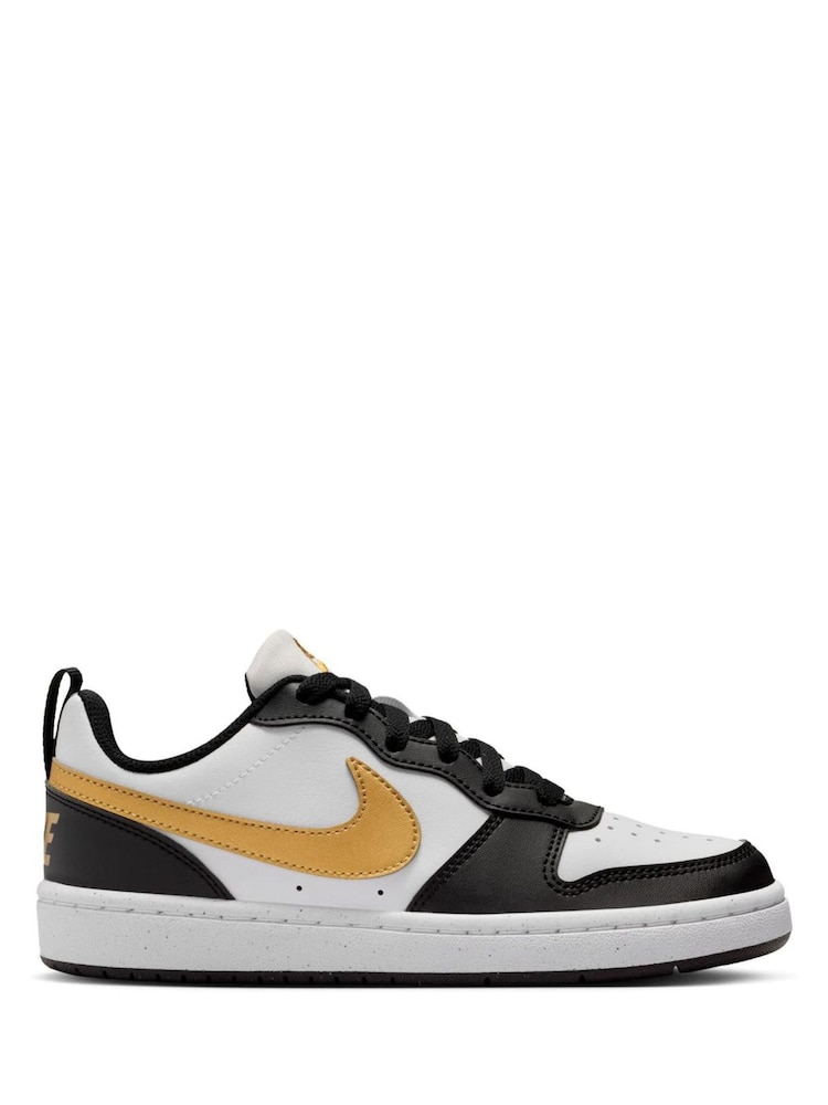 Nike Black/White Gold Youth Court Borough Low Recraft Trainers - Image 1 of 7 Nike Black/White Gold Youth Court Borough Low Recraft Trainers - Image 1 of 7