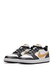 Nike Black/White Gold Youth Court Borough Low Recraft Trainers - Image 2 of 7