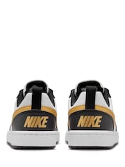 Nike Black/White Gold Youth Court Borough Low Recraft Trainers - Image 3 of 7