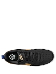 Nike Black/White Gold Youth Court Borough Low Recraft Trainers - Image 4 of 7