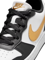 Nike Black/White Gold Youth Court Borough Low Recraft Trainers - Image 6 of 7