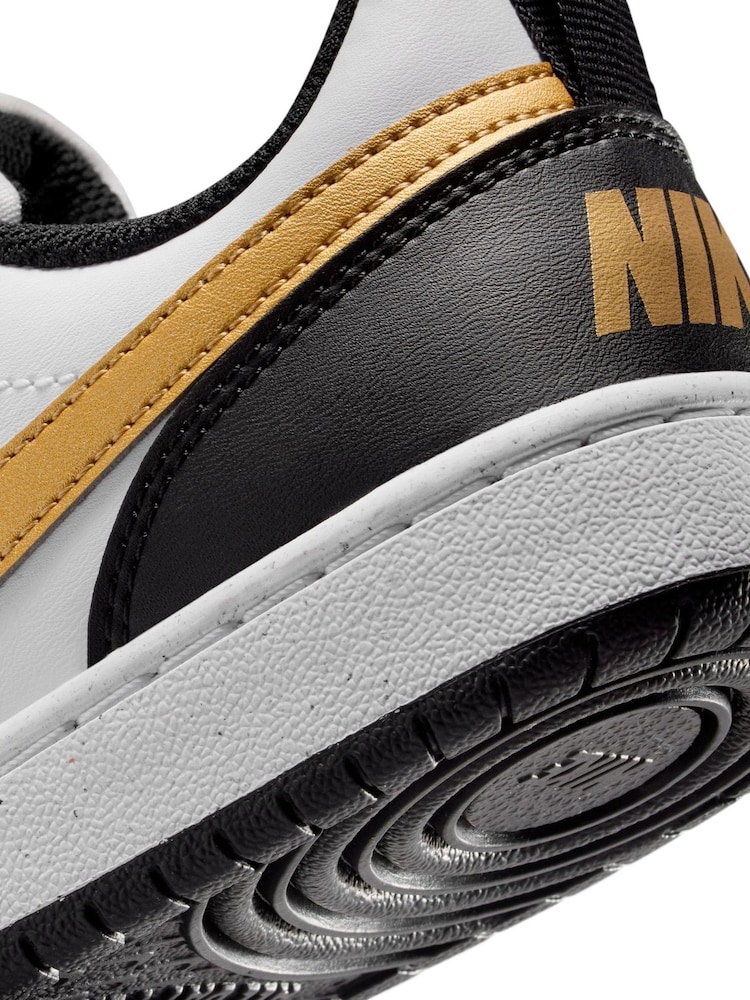 Nike Black/White Gold Youth Court Borough Low Recraft Trainers - Image 7 of 7 Nike Black/White Gold Youth Court Borough Low Recraft Trainers - Image 7 of 7