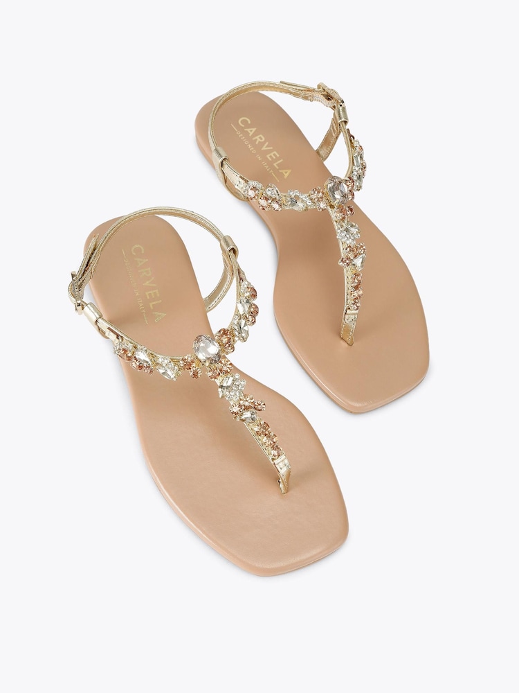 Carvela Gold Alta Sandals - Image 2 of 4
