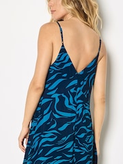 Apricot Blue Animal Print Trapeze Cami Maxi Dress - Image 3 of 4