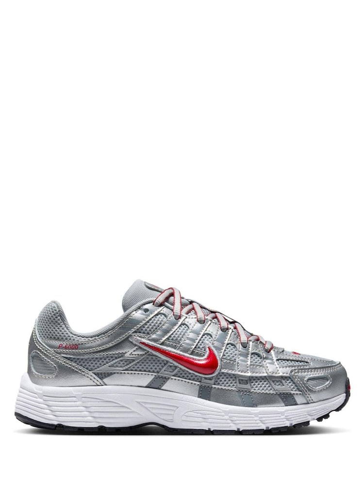Nike Grey Silver White Youth P6000 Trainers - Image 1 of 7 Nike Grey Silver White Youth P6000 Trainers - Image 1 of 7