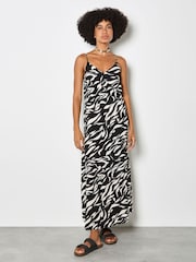 Apricot Black Animal Print Trapeze Cami Maxi Dress - Image 1 of 5