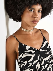 Apricot Black Animal Print Trapeze Cami Maxi Dress - Image 4 of 5