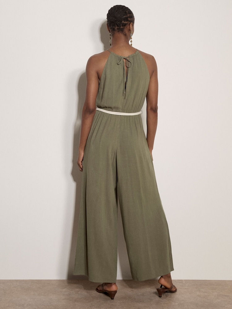 Apricot Green Wide-Leg Jumpsuit - Image 2 of 5 Apricot Green Wide-Leg Jumpsuit - Image 2 of 5