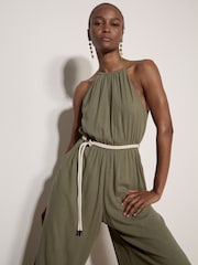 Apricot Green Wide-Leg Jumpsuit - Image 3 of 5