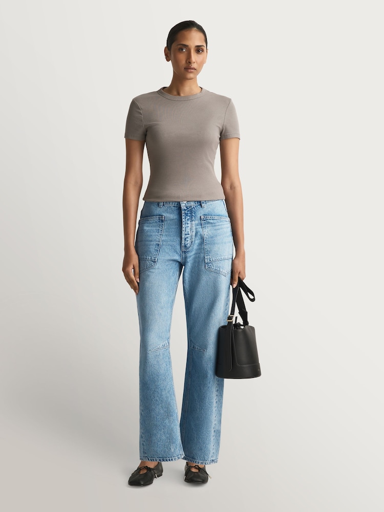 Free People Blue Minimalist Moxie Boyfriend Jeans - Image 2 of 6 Free People Blue Minimalist Moxie Boyfriend Jeans - Image 2 of 6