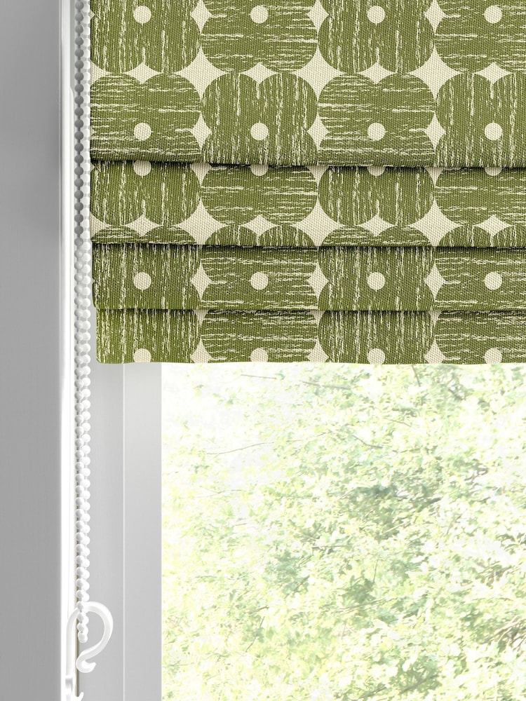 Orla Kiely Olive Textured Flower Made to Measure Blinds - Image 2 of 5