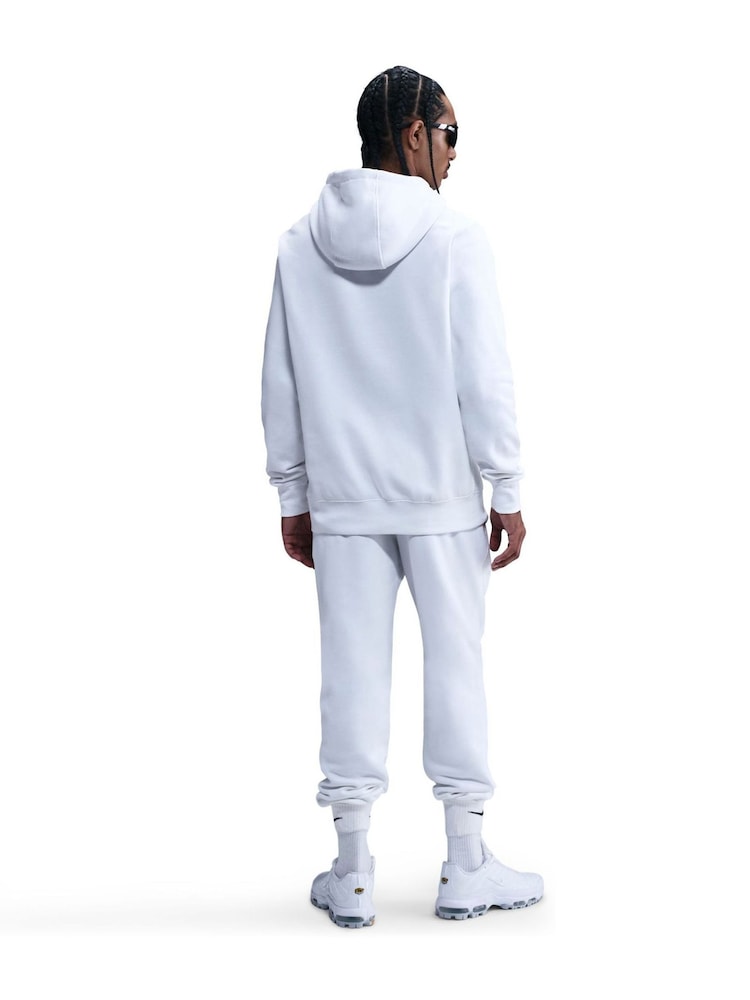 Nike White Club Pull Over Hoodie - Image 2 of 7 Nike White Club Pull Over Hoodie - Image 2 of 7