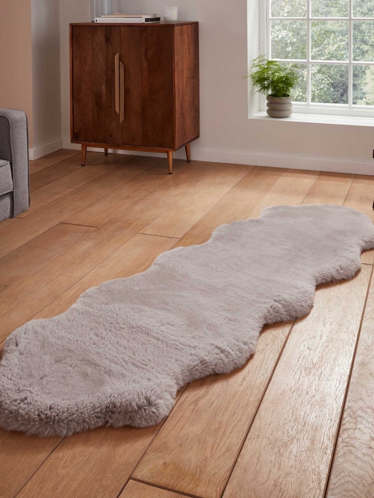 Think Rugs Silver Super Teddy Double Sheepskin Plain Shaggy Rug - Image 1 of 6