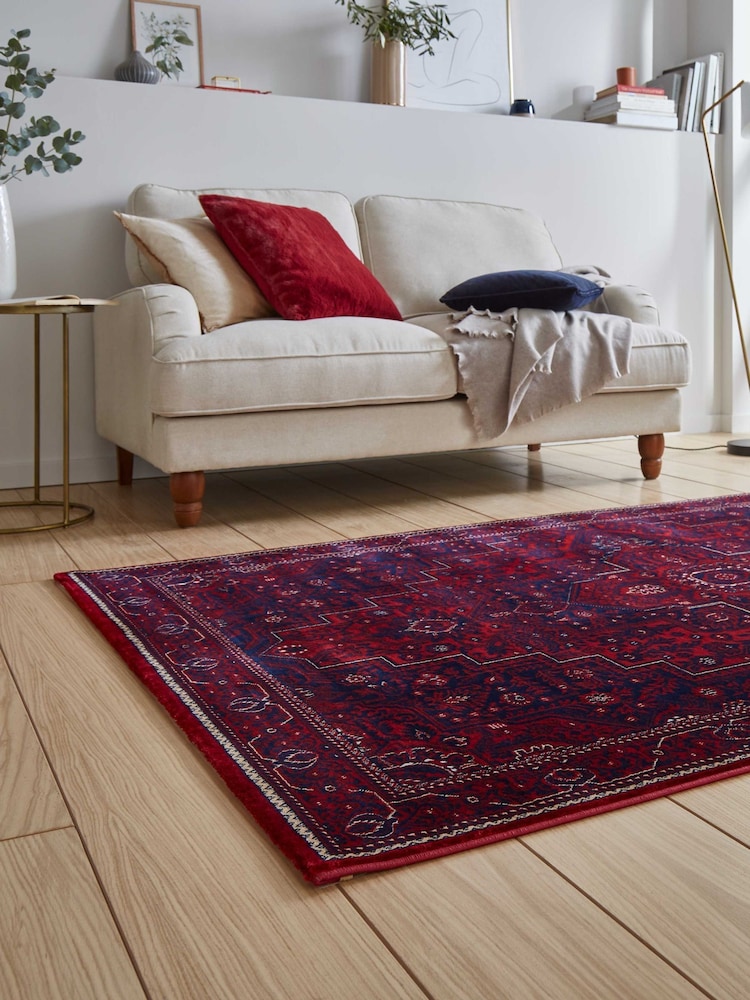Think Rugs Red Dubai 62101 Traditional Rug - Image 2 of 6 Think Rugs Red Dubai 62101 Traditional Rug - Image 2 of 6