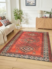 Think Rugs Red Kashmar Washable 2016 Traditional Rug - Image 1 of 6