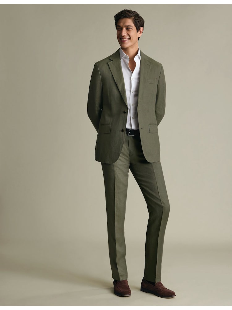 Charles Tyrwhitt Green Linen Suit Jacket - Image 2 of 10 Charles Tyrwhitt Green Linen Suit Jacket - Image 2 of 10