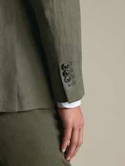 Charles Tyrwhitt Green Linen Suit Jacket - Image 8 of 10