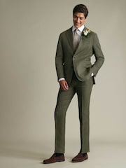 Charles Tyrwhitt Green Linen Suit Jacket - Image 9 of 10