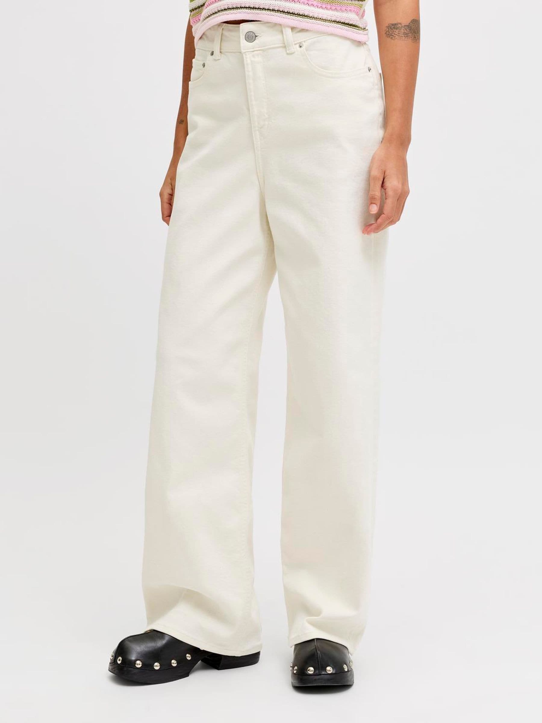 Buy JJXX White Tokyo High Rise Wide Leg Denim Jeans from the Next
