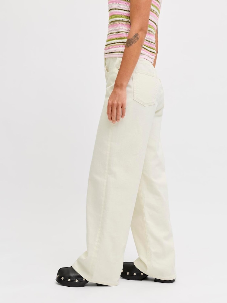 JJXX White Tokyo High Rise Wide Leg Denim Jeans - Image 2 of 7