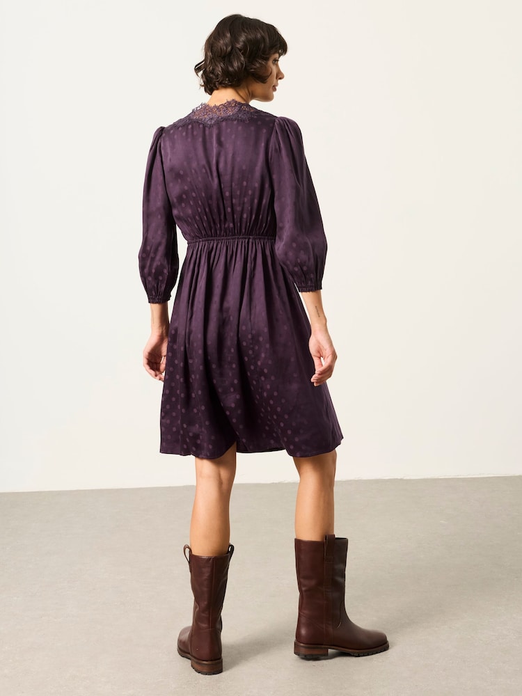 FatFace Libby Purple Polka Dress - Image 2 of 6