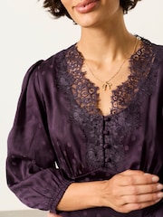 FatFace Libby Purple Polka Dress - Image 4 of 6