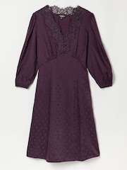 FatFace Libby Purple Polka Dress - Image 6 of 6