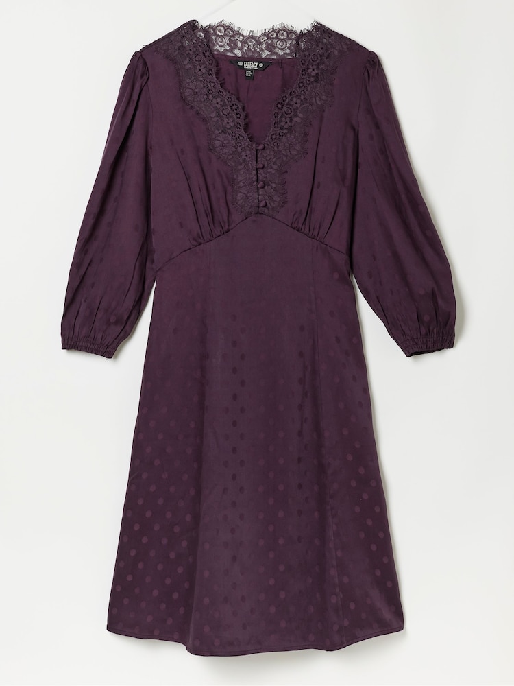 FatFace Libby Purple Polka Dress - Image 6 of 6