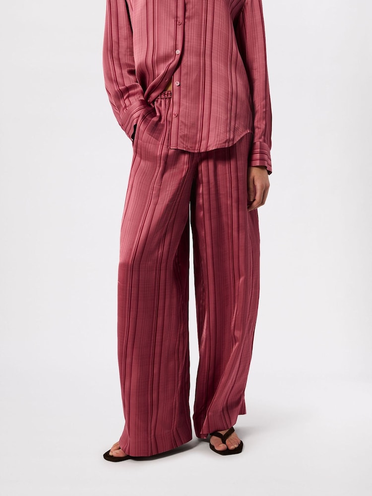Whistles Pink Stripe Satin Trousers - Image 1 of 4 Whistles Pink Stripe Satin Trousers - Image 1 of 4
