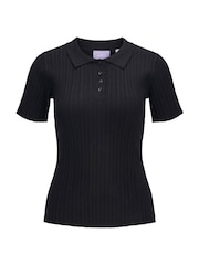 JJXX Black JJXX Short Sleeve Knit Polo Shirt - Image 4 of 7